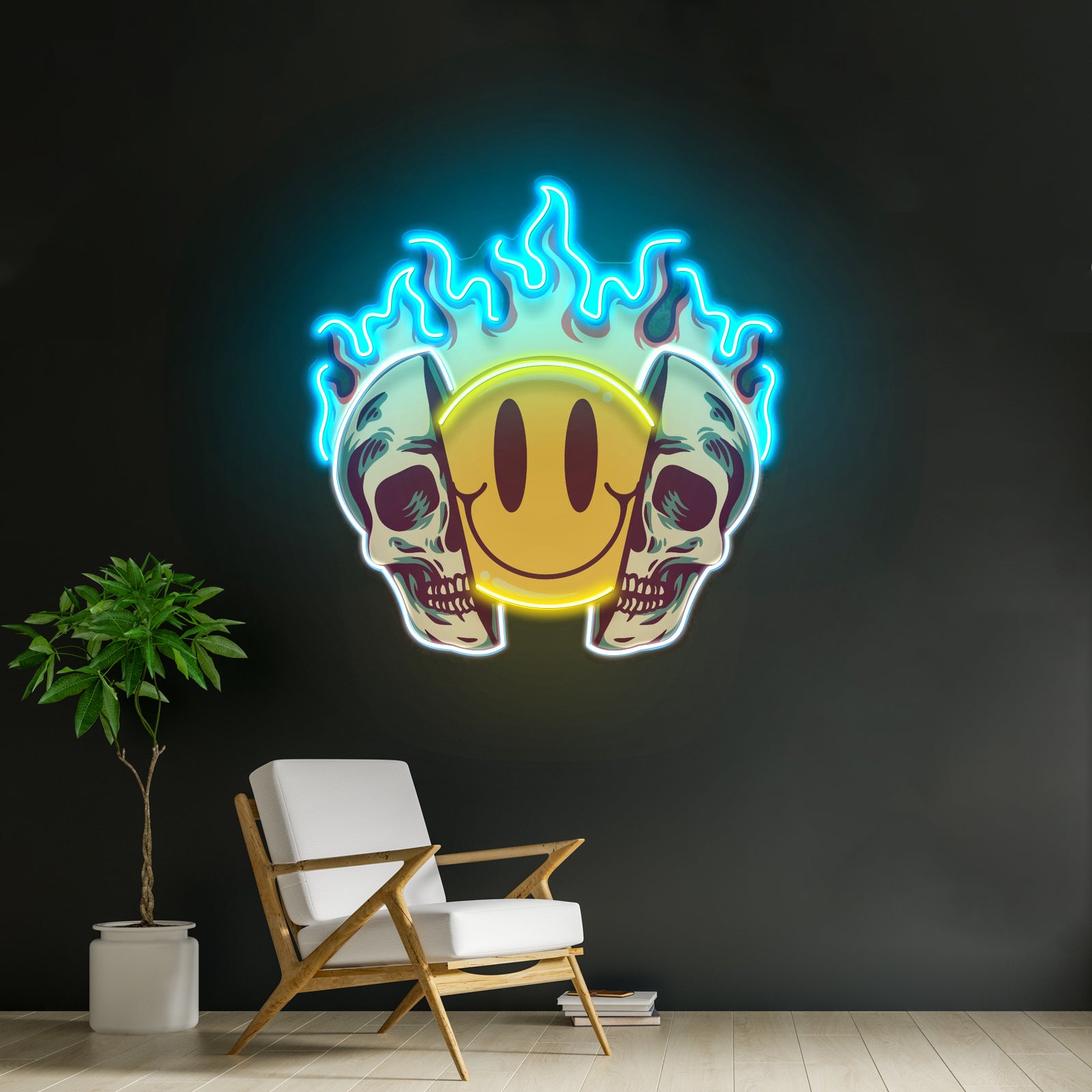 Fire Emoji Skull Led Neon Sign Light Custom Led Signs