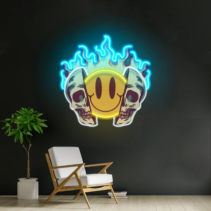 Fire Emoji Skull Led Neon Sign Light Custom Led Signs