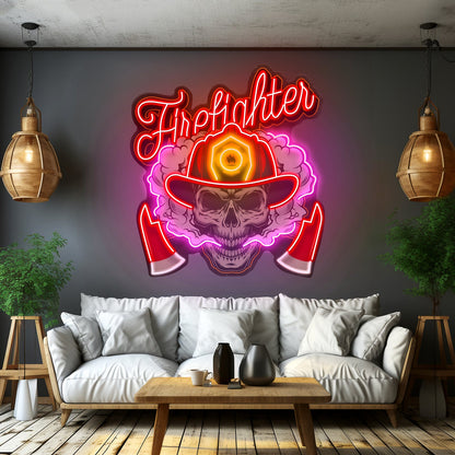 Fire Fight Skull Led Neon Sign Light Custom Led Signs - Shineneon