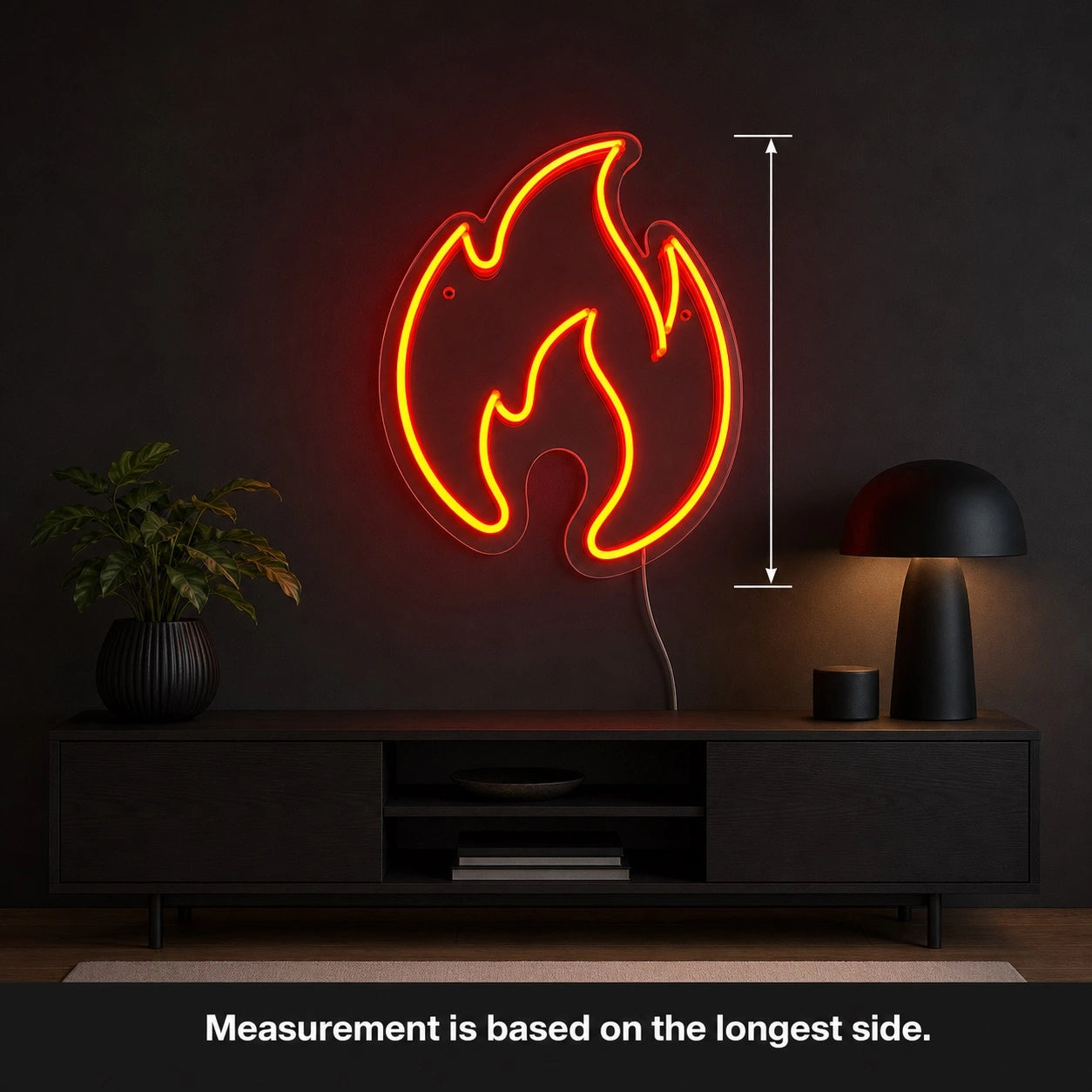 Fire Flame LED Neon Sign Man Cave Neon Sign size image