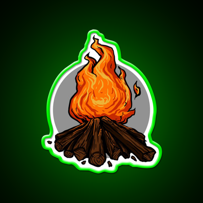 Fire Pit Hemp Inspired Green Leaf Led Neon Sign Rgb Color - LED neon sign view 8