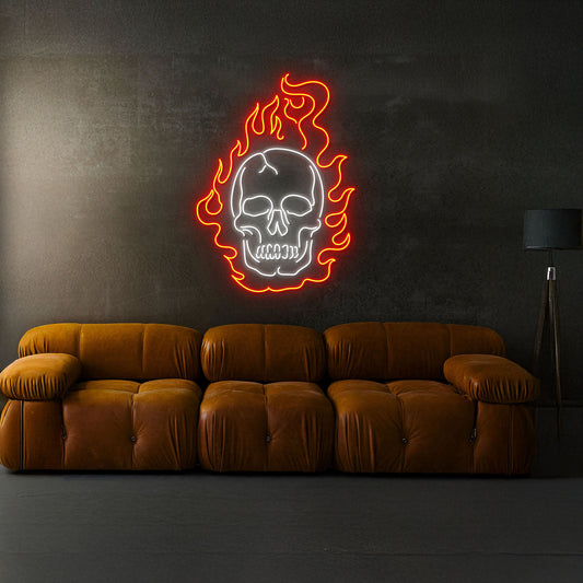 Fire Skull Led Neon Sign