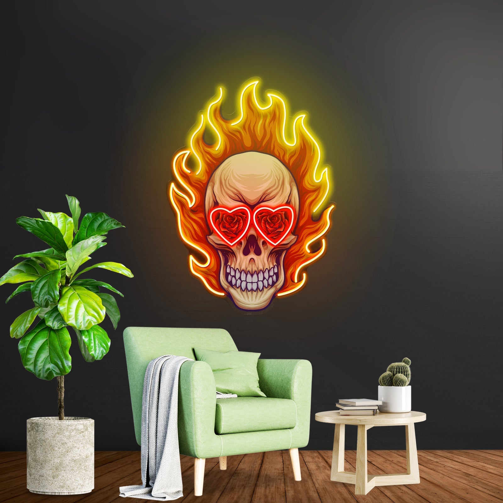 Fire Skull Led Neon Sign Light Custom Led Signs - Shineneon