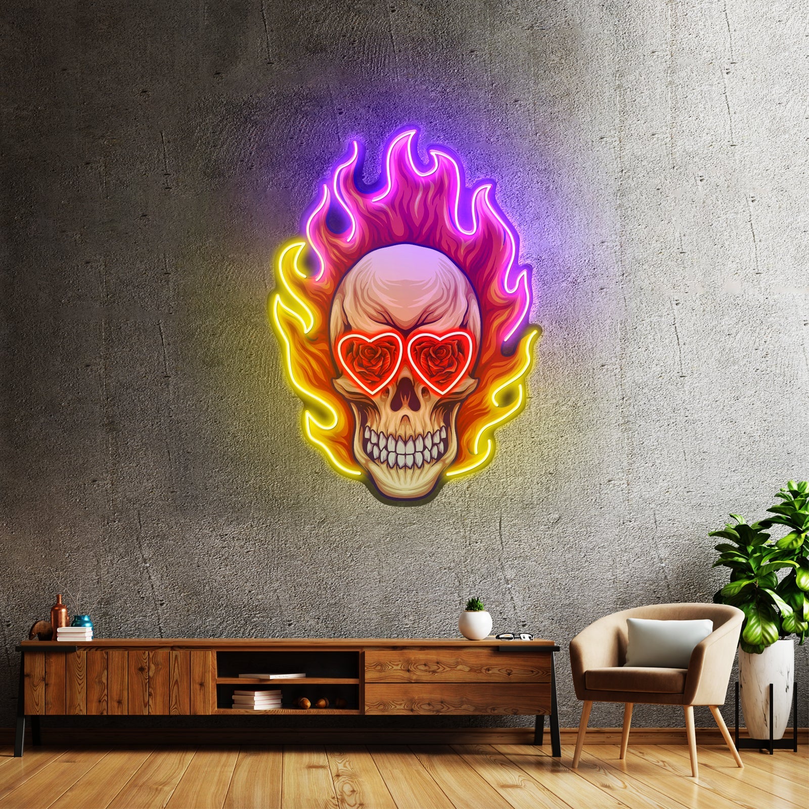 Fire Skull Led Neon Sign Light Custom Led Signs - Shineneon