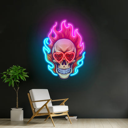 Fire Skull Led Neon Sign Light Custom Led Signs