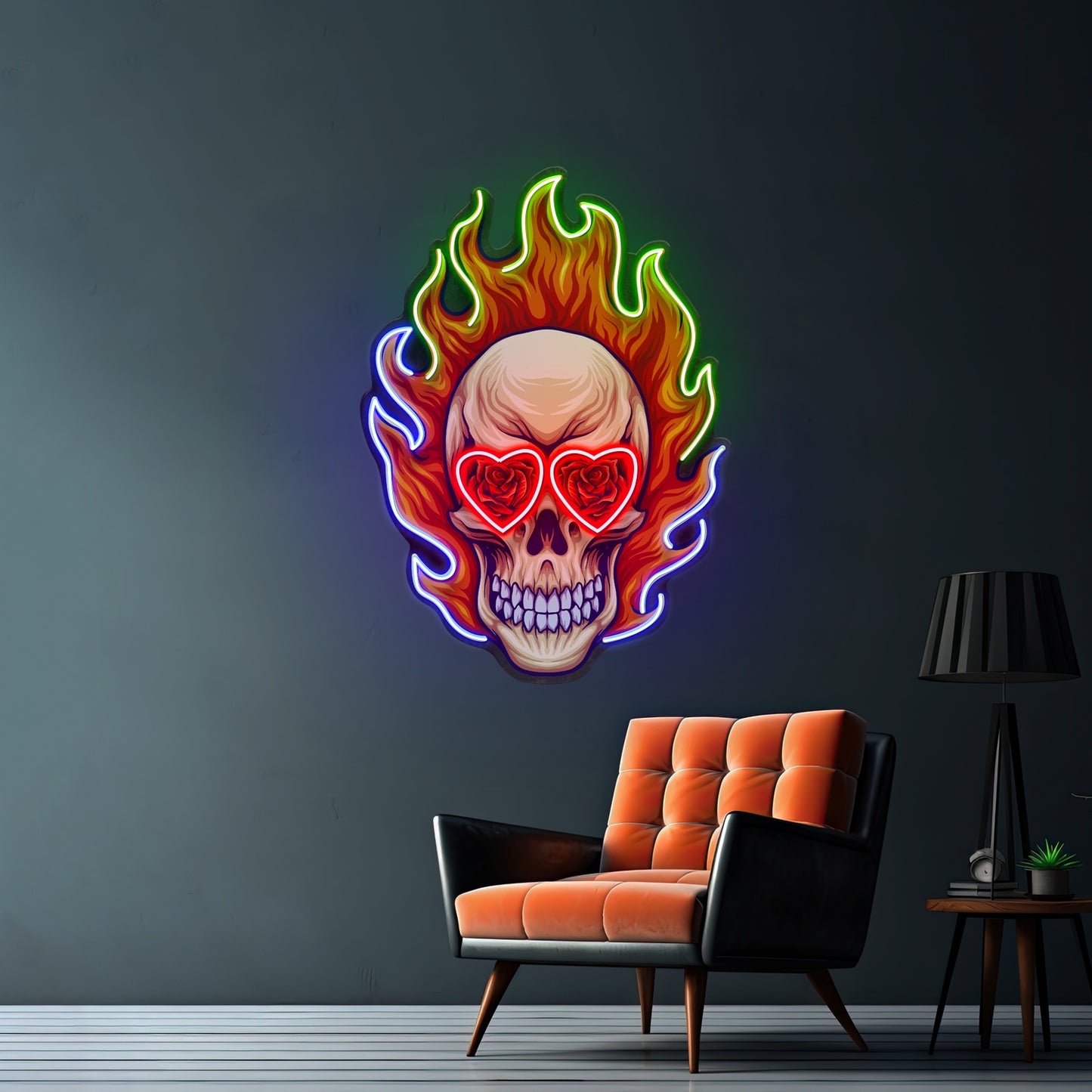 Fire Skull Led Neon Sign Light Custom Led Signs