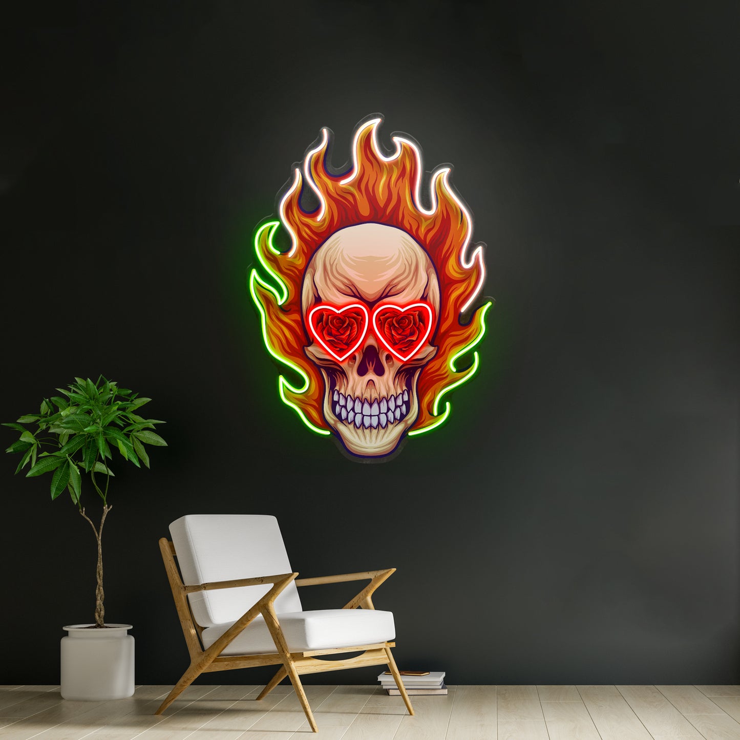 Fire Skull Led Neon Sign Light Custom Led Signs