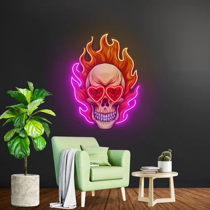 Fire Skull Led Neon Sign Light Custom Led Signs