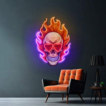 Fire Skull Led Neon Sign Light Custom Led Signs