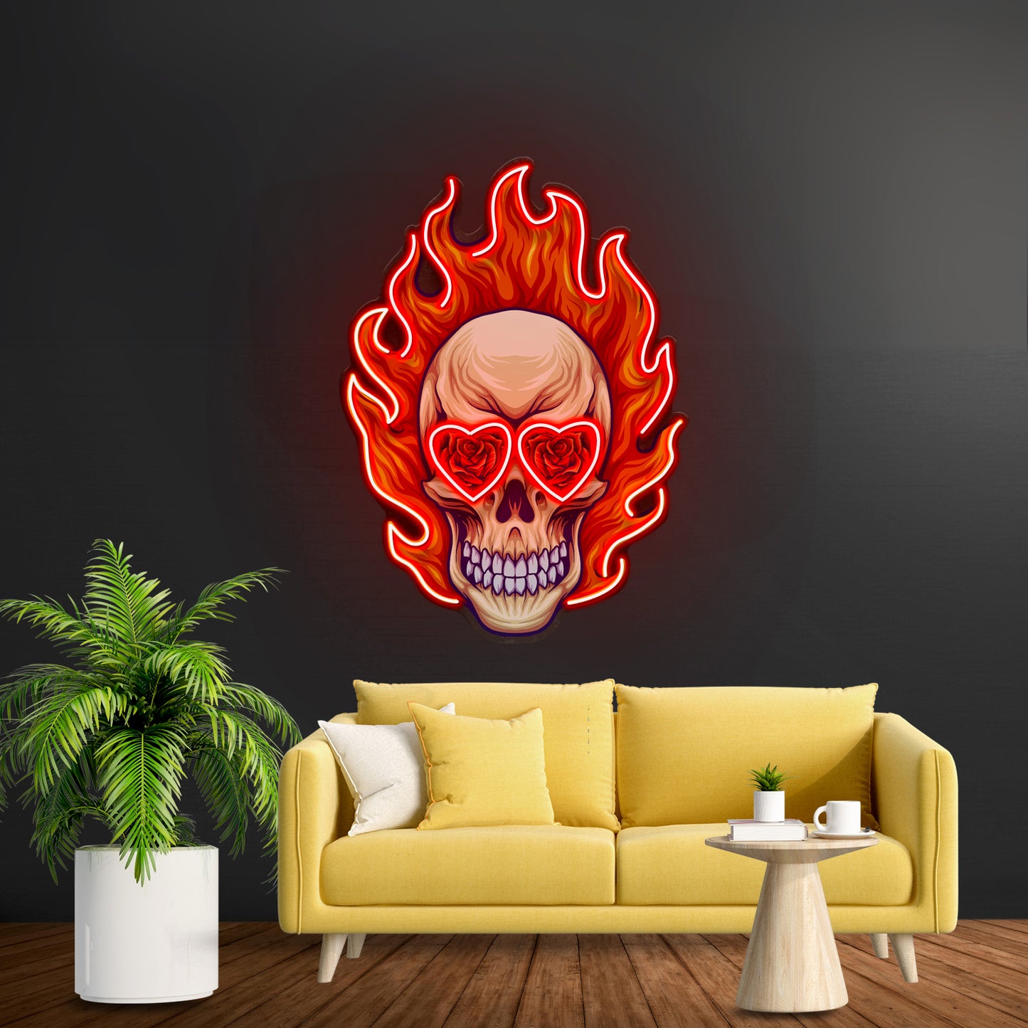 Fire Skull Led Neon Sign Light Custom Led Signs