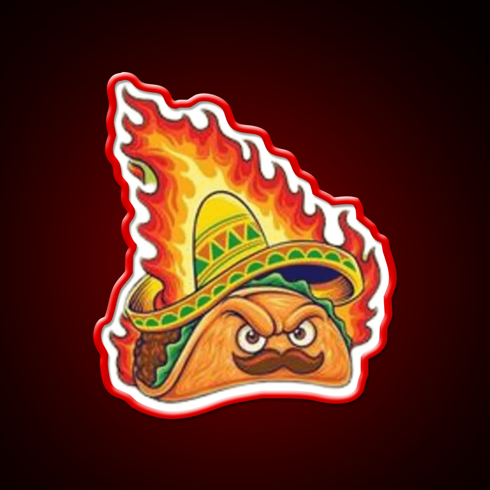 Fire Taco Led Neon Sign Mexican Food Sign Rgb Color - Shineneon