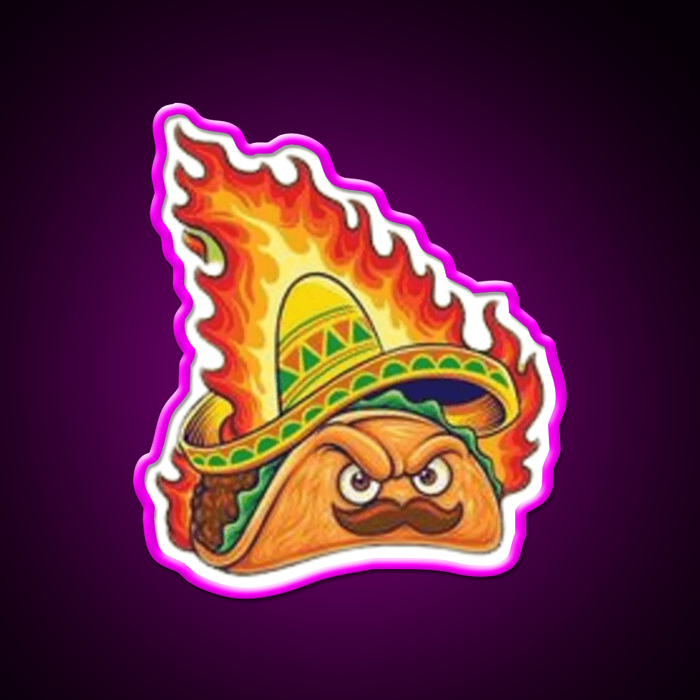Fire Taco Led Neon Sign Mexican Food Sign Rgb Color - Shineneon