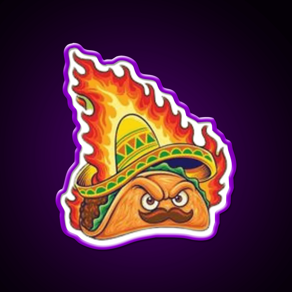 Fire Taco Led Neon Sign Mexican Food Sign Rgb Color - Shineneon