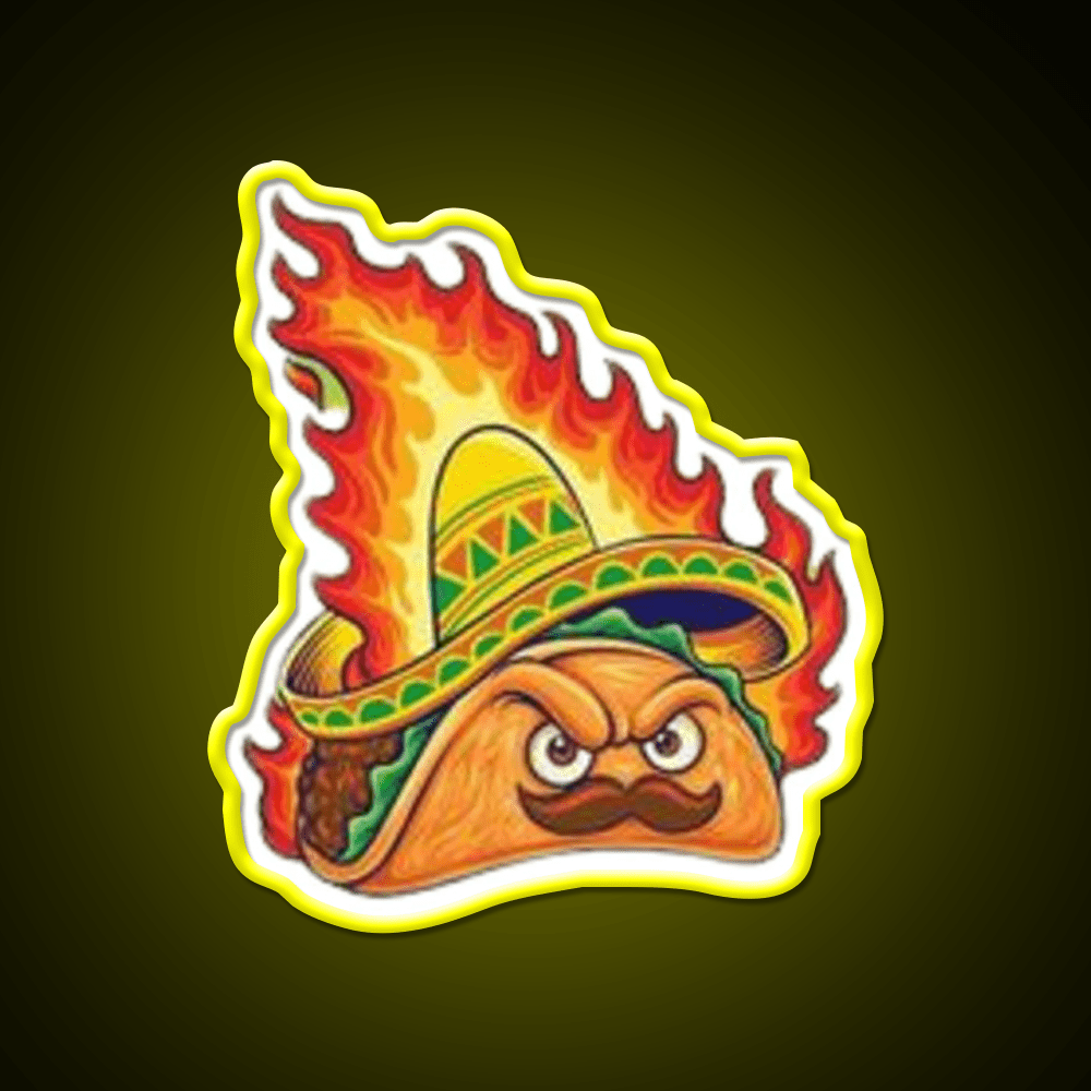 Fire Taco Led Neon Sign Mexican Food Sign Rgb Color - Shineneon