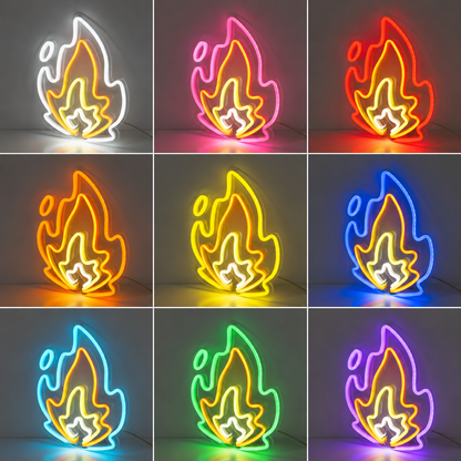Fire Wall Decor LED Neon Sign color grid