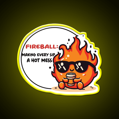 Fireball Making Every Sip A Hot Mess Cafe Led Neon Sign Espresso Bar Art Rgb Color - Shineneon
