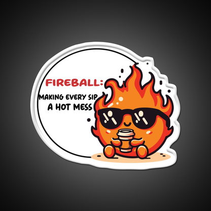 Fireball Making Every Sip A Hot Mess Cafe Led Neon Sign Espresso Bar Art Rgb Color