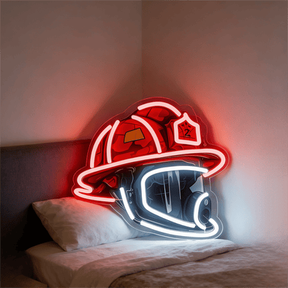 Firefighter Helmet Design USB Led Neon Sign - Shineneon