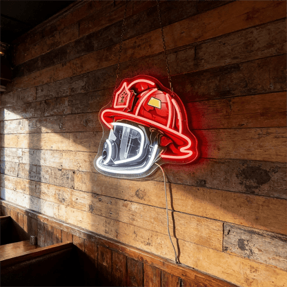 Firefighter Helmet Design USB Led Neon Sign - Shineneon