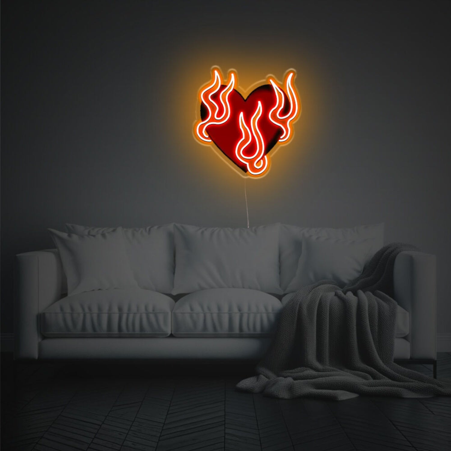 Firing Red Heart Led Neon Acrylic Artwork | Shineneon