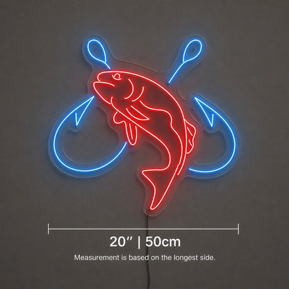 Fish And Hooks Neon Sign LED Neon Sign size image