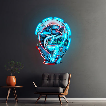 Fish Being Fished Led Neon Sign Light Custom Led Signs - Shineneon