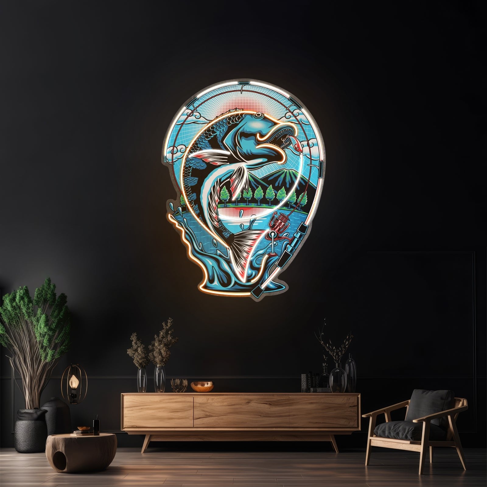 Fish Being Fished Led Neon Sign Light Custom Led Signs - Shineneon
