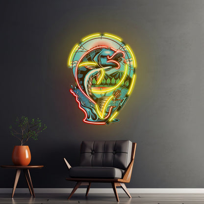 Fish Being Fished Led Neon Sign Light Custom Led Signs - Shineneon