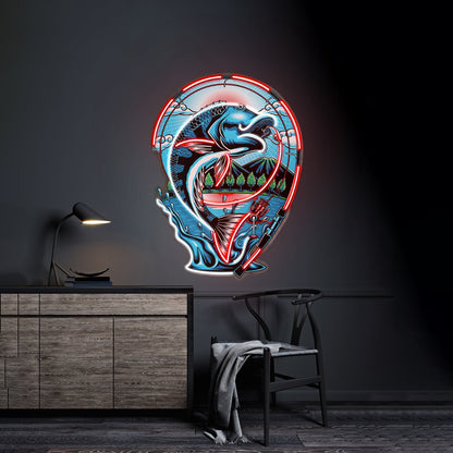 Fish Being Fished Led Neon Sign Light Custom Led Signs - Shineneon