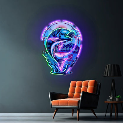 Fish Being Fished Led Neon Sign Light Custom Led Signs - Shineneon