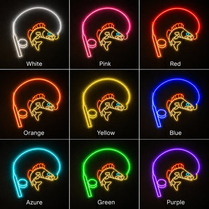 Fish Hook And Rod LED Neon Sign color grid