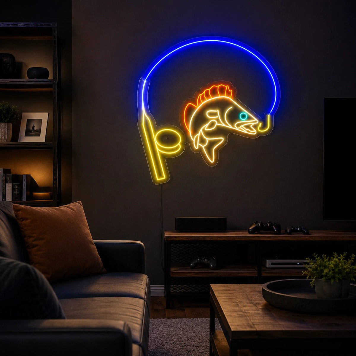 Fish Hook And Rod LED Neon Sign - Shineneon
