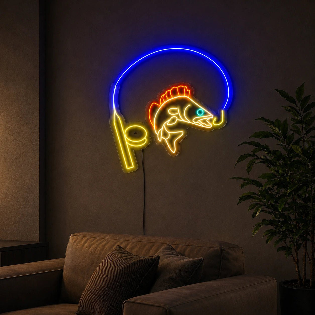 Fish Hook And Rod LED Neon Sign - Shineneon