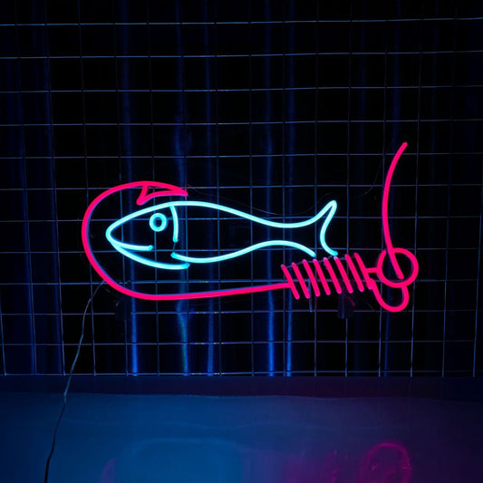 Fish Hook Neon Sign