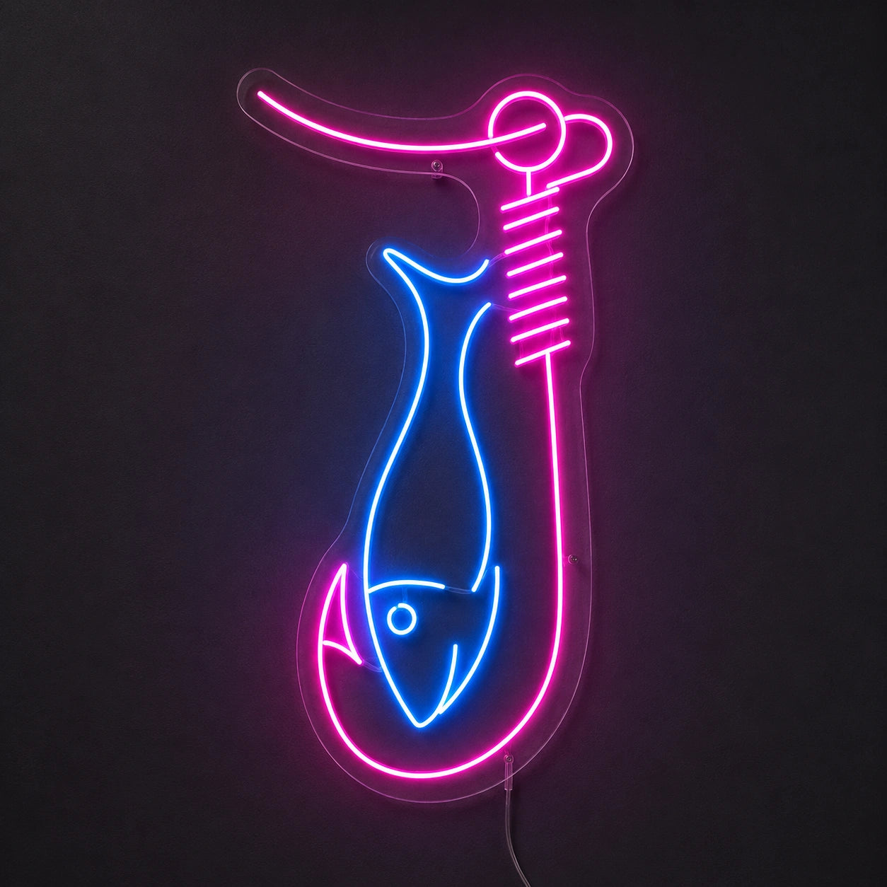 Fish Hook Neon Sign Wall Art LED Neon Sign main product image