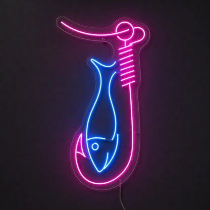 Fish Hook Neon Sign Wall Art LED Neon Sign main product image