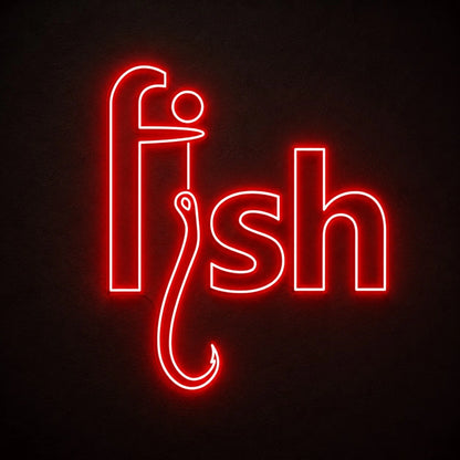 Fish Hook Text LED Neon Sign main product image