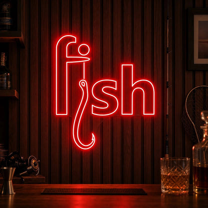 Fish Hook Text LED Neon Sign - Shineneon
