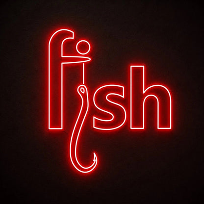 Fish Hook Text LED Neon Sign - Shineneon