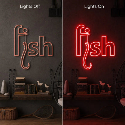 Fish Hook Text LED Neon Sign - Shineneon