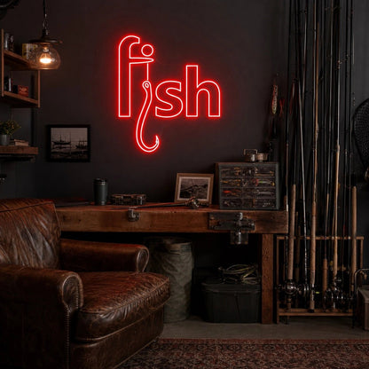 Fish Hook Text LED Neon Sign - Shineneon