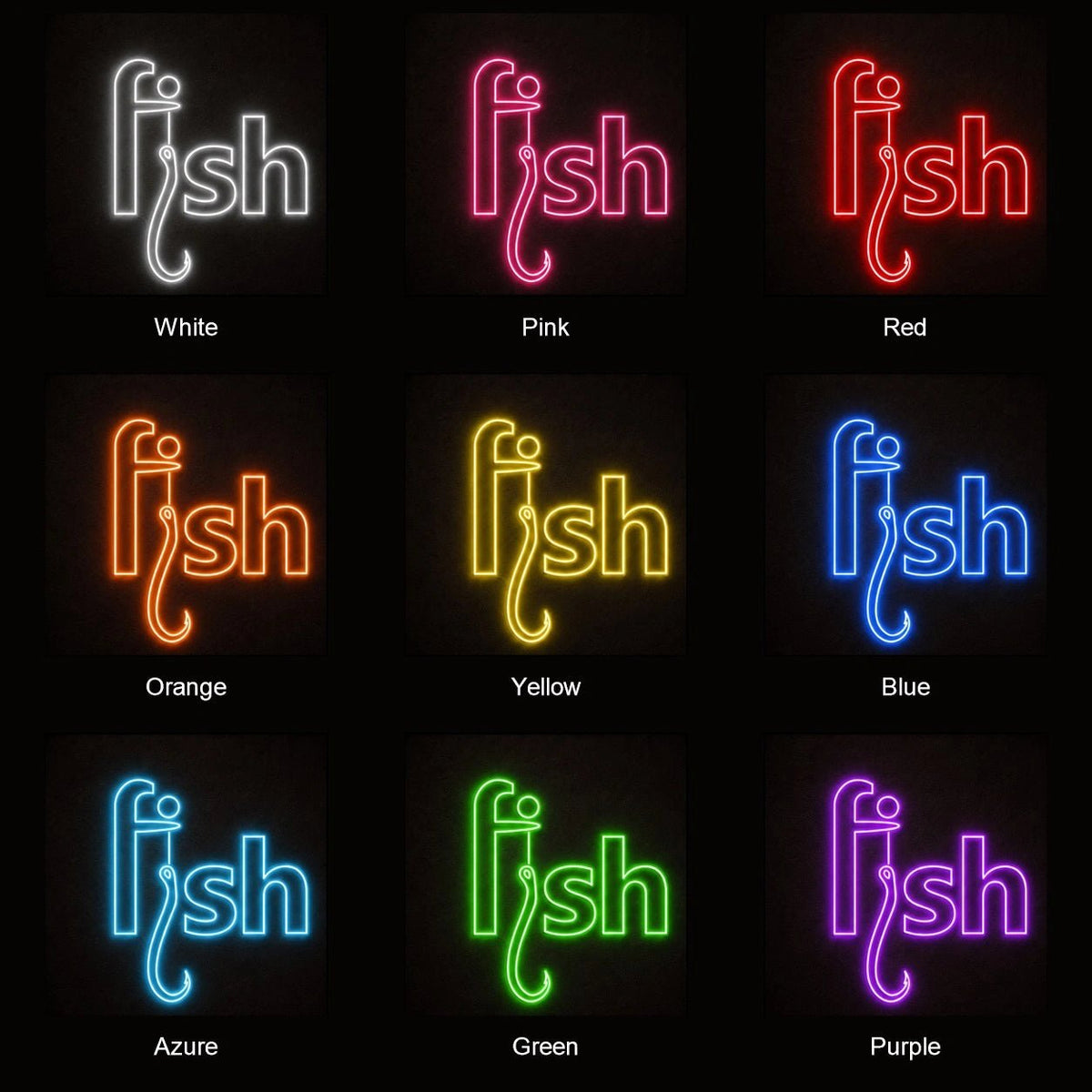 Fish Hook Text LED Neon Sign - Shineneon