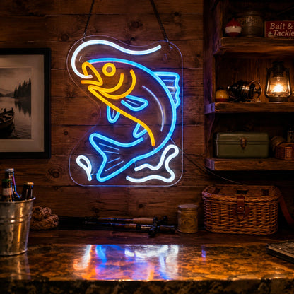 Fish Line Neon Sign LED Neon Sign real lifestyle scene