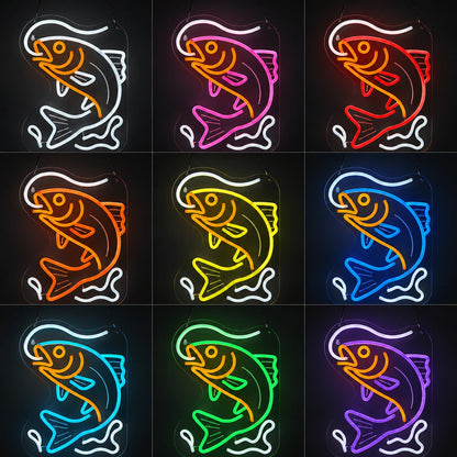 Fish Line Neon Sign LED Neon Sign color grid