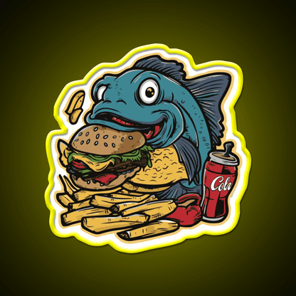 Fish On A Fast Food Diet Fast Food Led Neon Sign For Burger Place Rgb Color - Shineneon