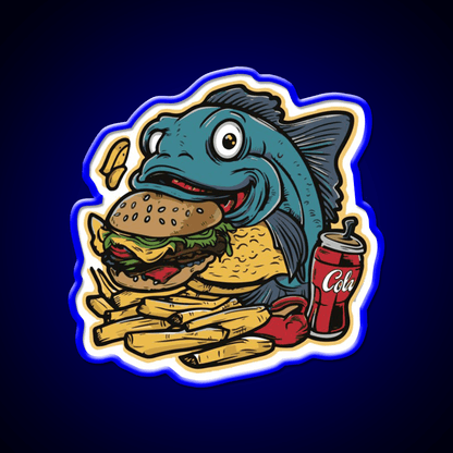 Fish On A Fast Food Diet Fast Food Led Neon Sign For Burger Place Rgb Color - Shineneon