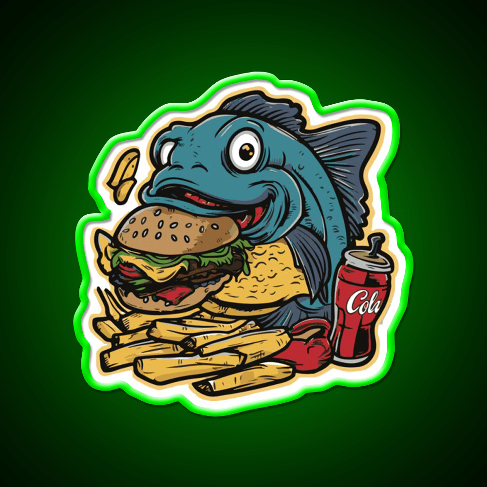 Fish On A Fast Food Diet Fast Food Led Neon Sign For Burger Place Rgb Color - Shineneon