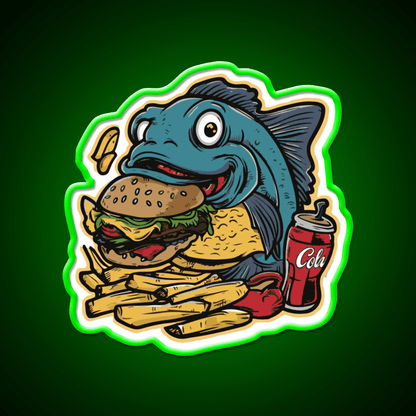Fish On A Fast Food Diet Fast Food Led Neon Sign For Burger Place Rgb Color - Shineneon