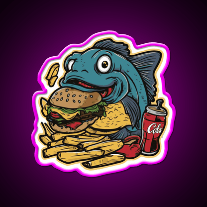 Fish On A Fast Food Diet Fast Food Led Neon Sign For Burger Place Rgb Color - Shineneon