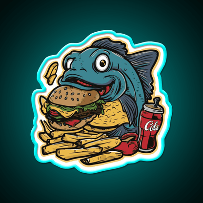Fish On A Fast Food Diet Fast Food Led Neon Sign For Burger Place Rgb Color - Shineneon